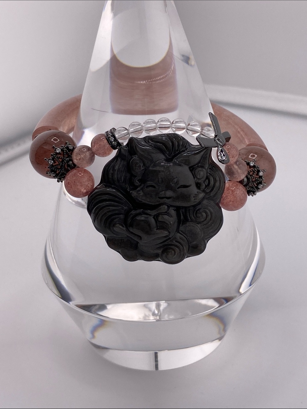 Strawberry Quartz Half-Bangle Bracelet - The Gem Studio
